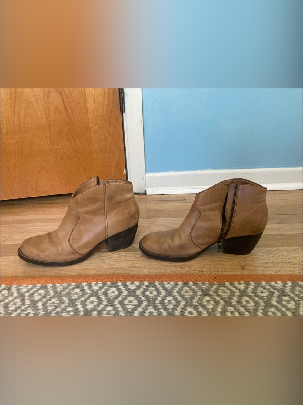 Tan Born booties
